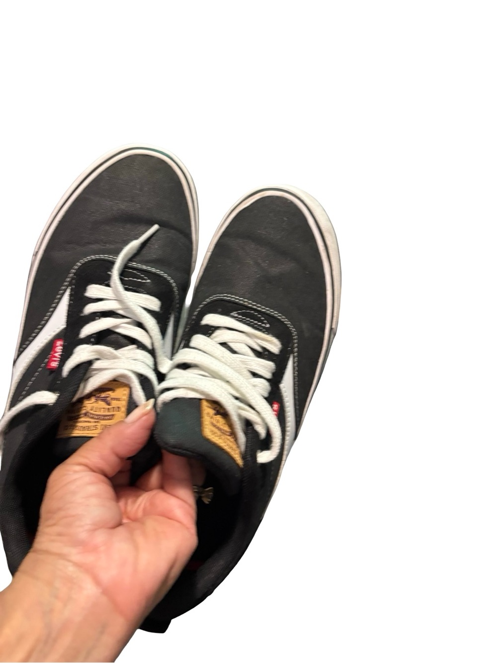 Levi's Black and White Canvas Derby-Style Sneakers